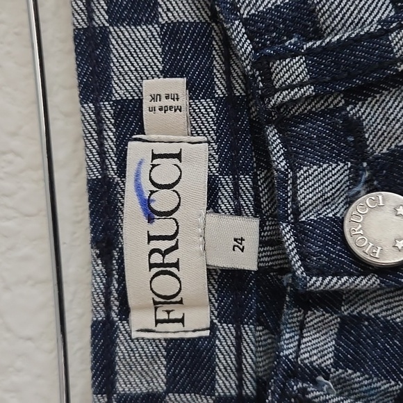 Fiorucci Denim Blue and White Checkered Jeans - Picture 5 of 10
